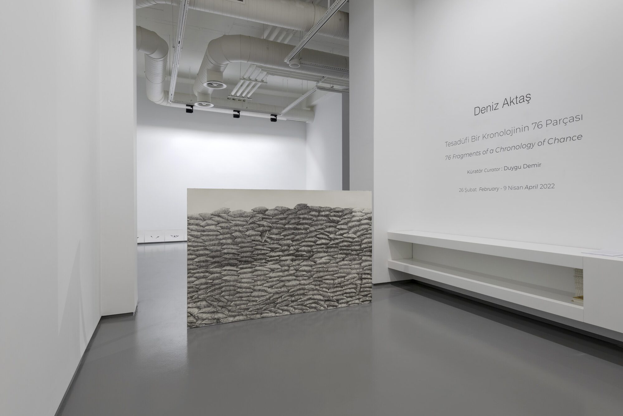 Installation view of 76 Fragments from a Chronology of Chance